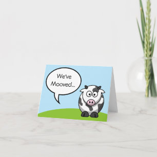 We've Moved Cute Cartoon Cow Invitation