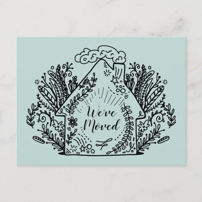 We've Moved | Cute Hand Drawn Home Postcard (Front)