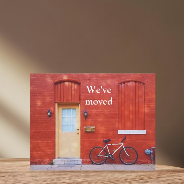 We've Moved Cute Modern Red House Bicycle Announcement (Creator Uploaded)