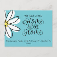 We've Moved Daisy New Address Announcement blue