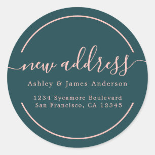We've Moved Deep Teal New Address Label