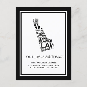 We've Moved Delaware Typography Holiday Postcard