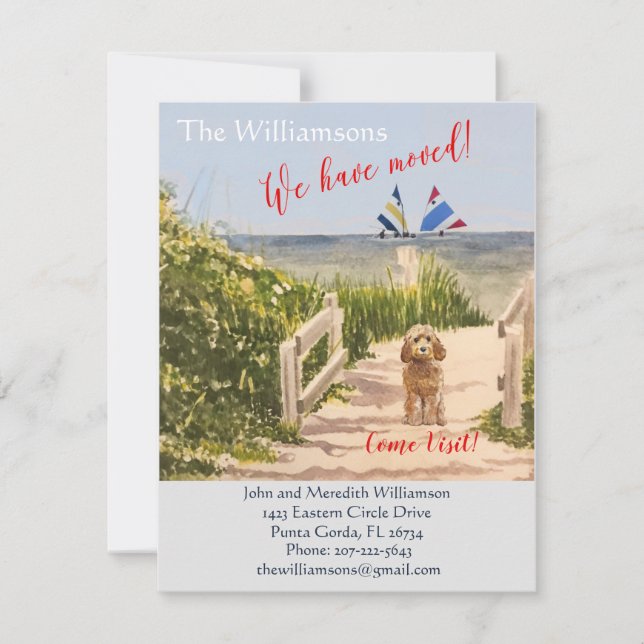 We've Moved Dog Ocean Beach Move Announcement (Front)