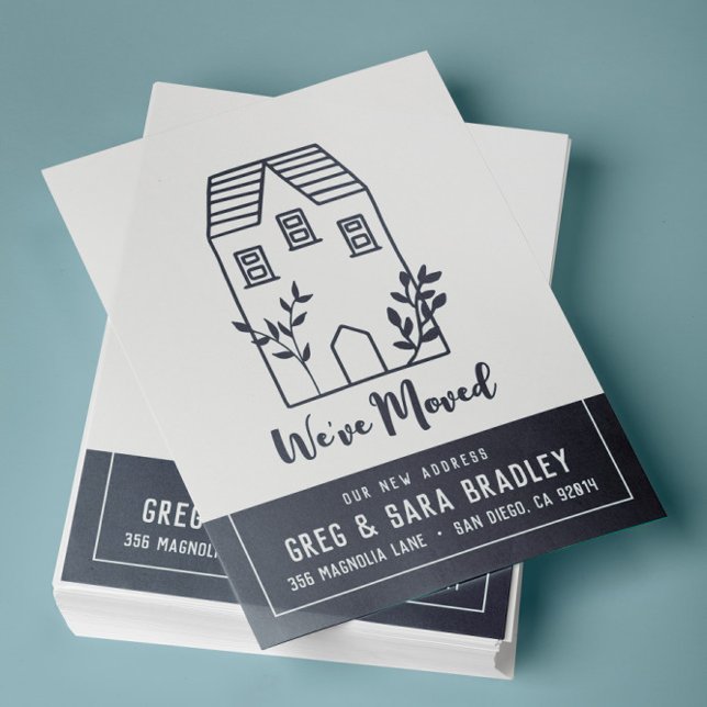 We've Moved Doodle House New Address  Card (Creator Uploaded)