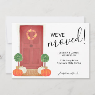 We've Moved Door Pumpkin Moving Announcement Card