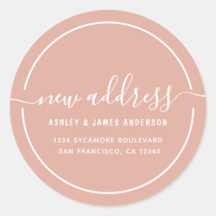 We've Moved Dusty Pink New Address label