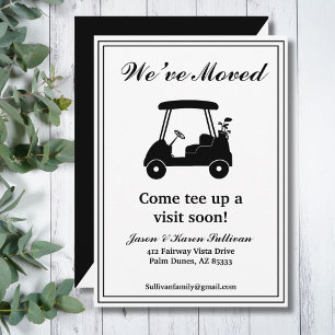 We've Moved Elegant Golf Cart Silhouette New Home Announcement
