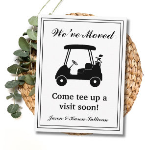 We've Moved Elegant Golf Cart Silhouette New Home Postcard
