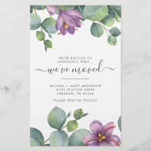 We've Moved Eucalyptus Greenery Moving Stationery