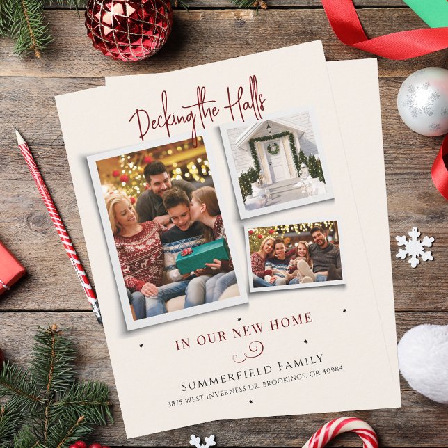 We've Moved Family Photo Collage Christmas Moving Holiday Card (We've Moved Family Photo Collage Christmas Moving Holiday Card)