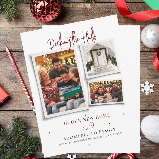We've Moved Family Photo Collage Moving Christmas Holiday Card (We've Moved Family Photo Collage Moving Christmas Holiday Card)