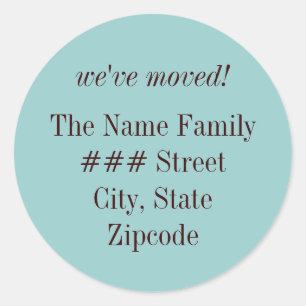 we've moved! family return address label