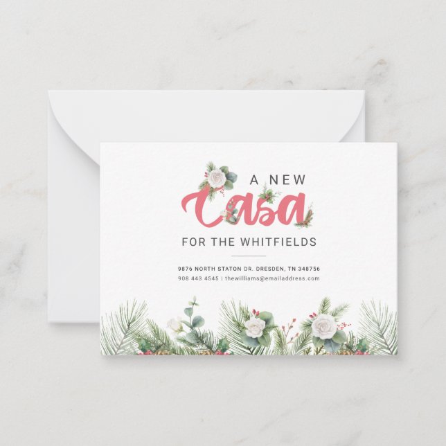 We've Moved Floral Moving Address Card (Front)