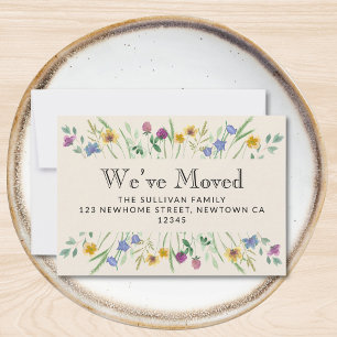 We've Moved Floral Moving Announcement Mini Card
