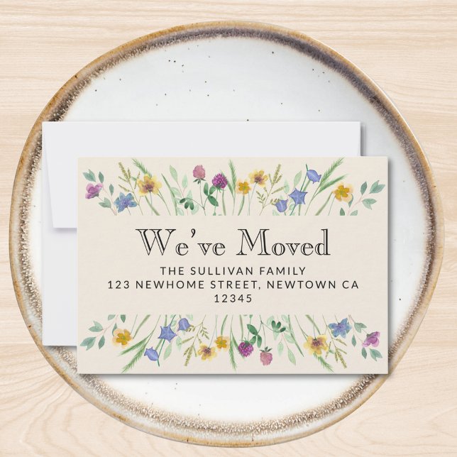 We've Moved Floral Moving Announcement Mini Card (Creator Uploaded)