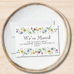 We've Moved Floral Moving Announcement Mini Card<br><div class="desc">This small,  botanical moving announcement card is decorated with delicate watercolor flowers and foliage in pastel shades.
Easily customisable with your new address.
Original Watercolor © Michele Davies.</div>