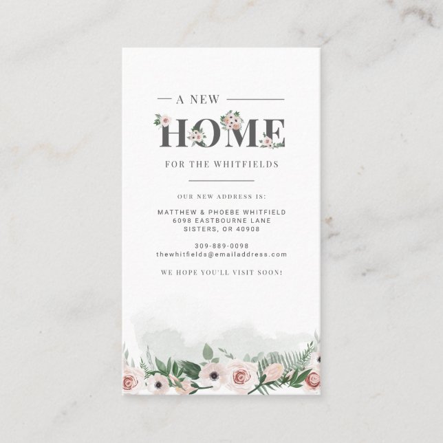 We've Moved Floral New Address Moving Announcement (Front)