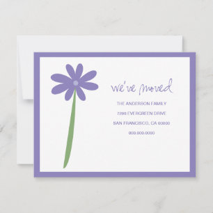We've Moved Flower Announcement (Purple)