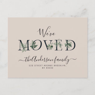 We've Moved foliage letters New Home Postcard