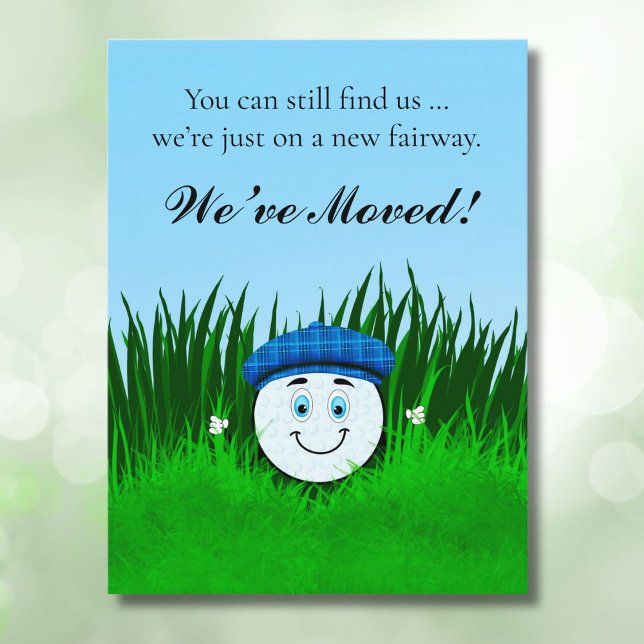 We've Moved Funny Golf Ball in Rough Personalised Postcard (Creator Uploaded)