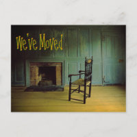 We've Moved Funny Joke Lonely Chair