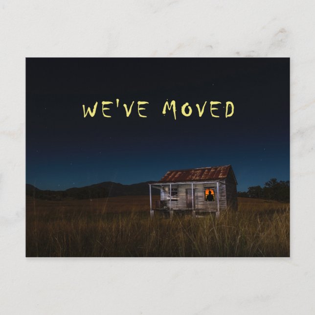 We've Moved Funny Spooky House at Night Postcard (Front)