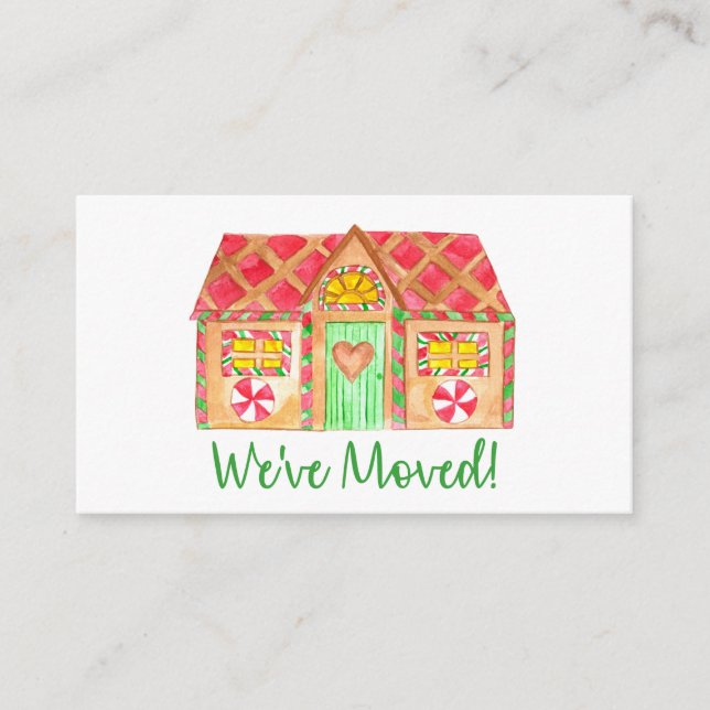 We've Moved  Gingerbread House Enclosure Card (Front)