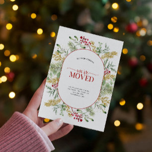 We've Moved Gold Winter Announcement Postcard