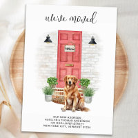 We've Moved Golden Retriever Red Door Dog Moving