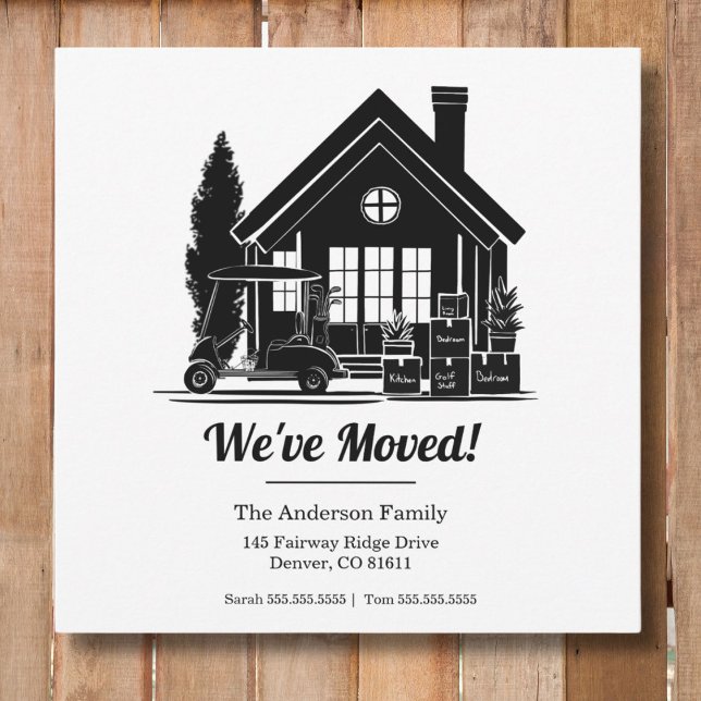 We've Moved! Golf Cart Parked at House Silhouette Announcement (Creator Uploaded)