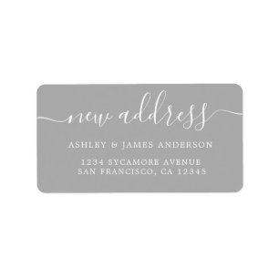 We've Moved Gray New Address label