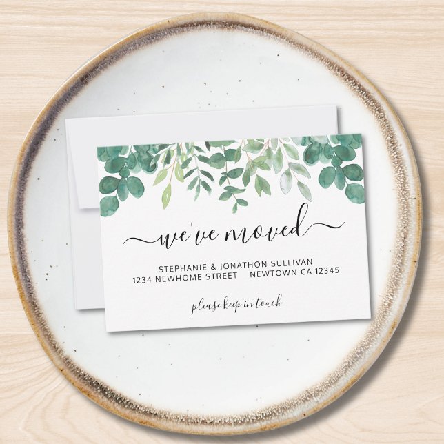 We've Moved Greenery Announcement Card (Creator Uploaded)