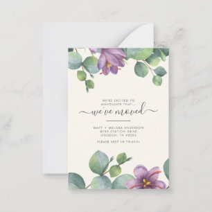 We've Moved Greenery Eucalyptus Floral Moving Card