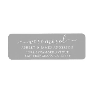 We've Moved Grey New Address label
