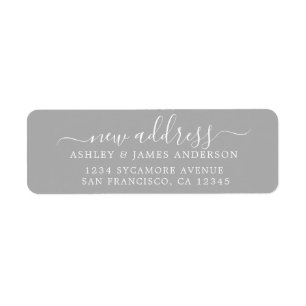 We've Moved Grey New Address label