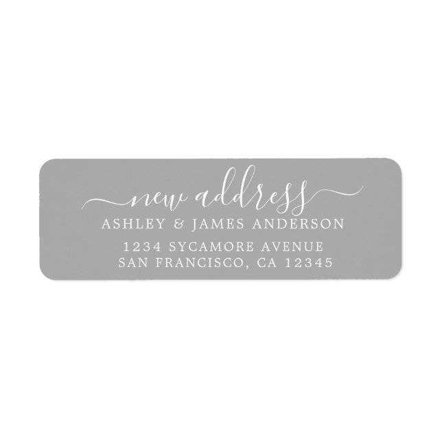 We've Moved Grey New Address label (Front)