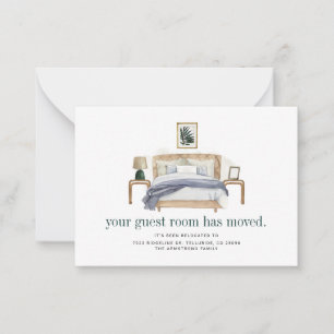 We've Moved Guest Bedroom Moving Card