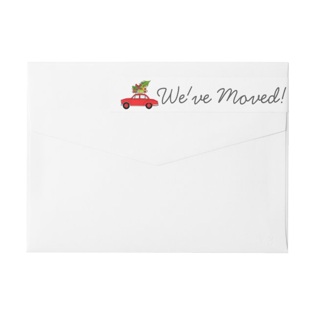 We've Moved Hand drawn Christmas Car Wrap Around Label (Back)
