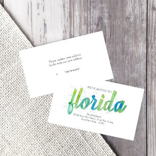 We've Moved Hand Written Announcement Insert Cards