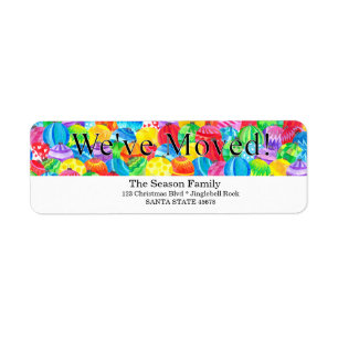 We've Moved handpainted watercolor label