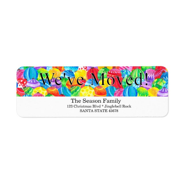 We've Moved handpainted watercolor label (Front)