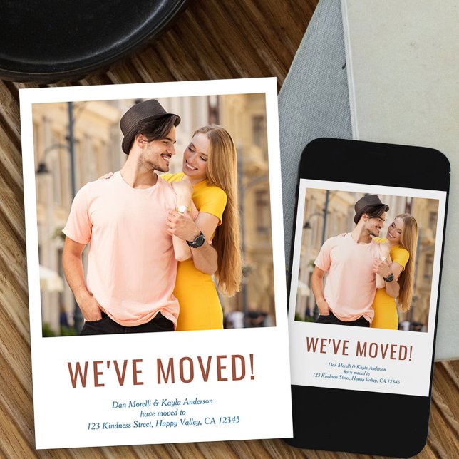 We've Moved Headline Photo Moving Announcement (Square photo new address moving announcement card available printed or as printable digital download)