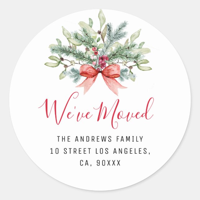 we've moved holiday floral new address sticker (Front)