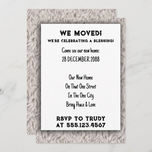 We've Moved Home Blessing New House Warming Party Invitation (Front/Back)