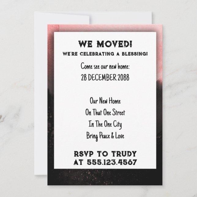 We've Moved Home Blessing New House Warming Party  Invitation (Front)