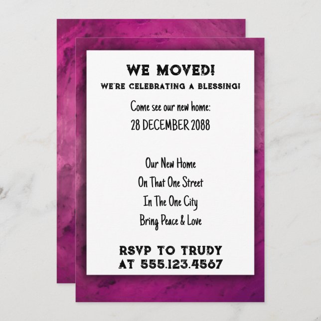 We've Moved Home Blessing New House Warming Party  Invitation (Front/Back)