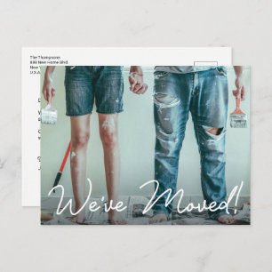 We've Moved home Modern Typography Custom Photo Announcement Postcard