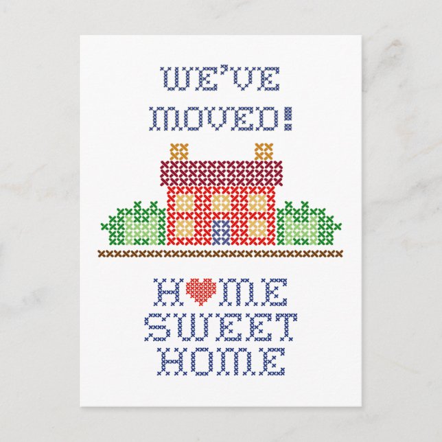 We've Moved! Home Sweet Home Announcement Postcard (Front)