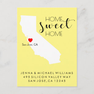 We've Moved Home Sweet Home California Announcement Postcard
