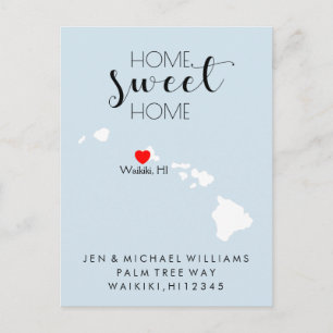 We've Moved   Home Sweet Home Hawaii Announcement Postcard